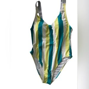 Calvin Klein SZ XL Swimwear One Piece Striped New With Tags CGCMT511